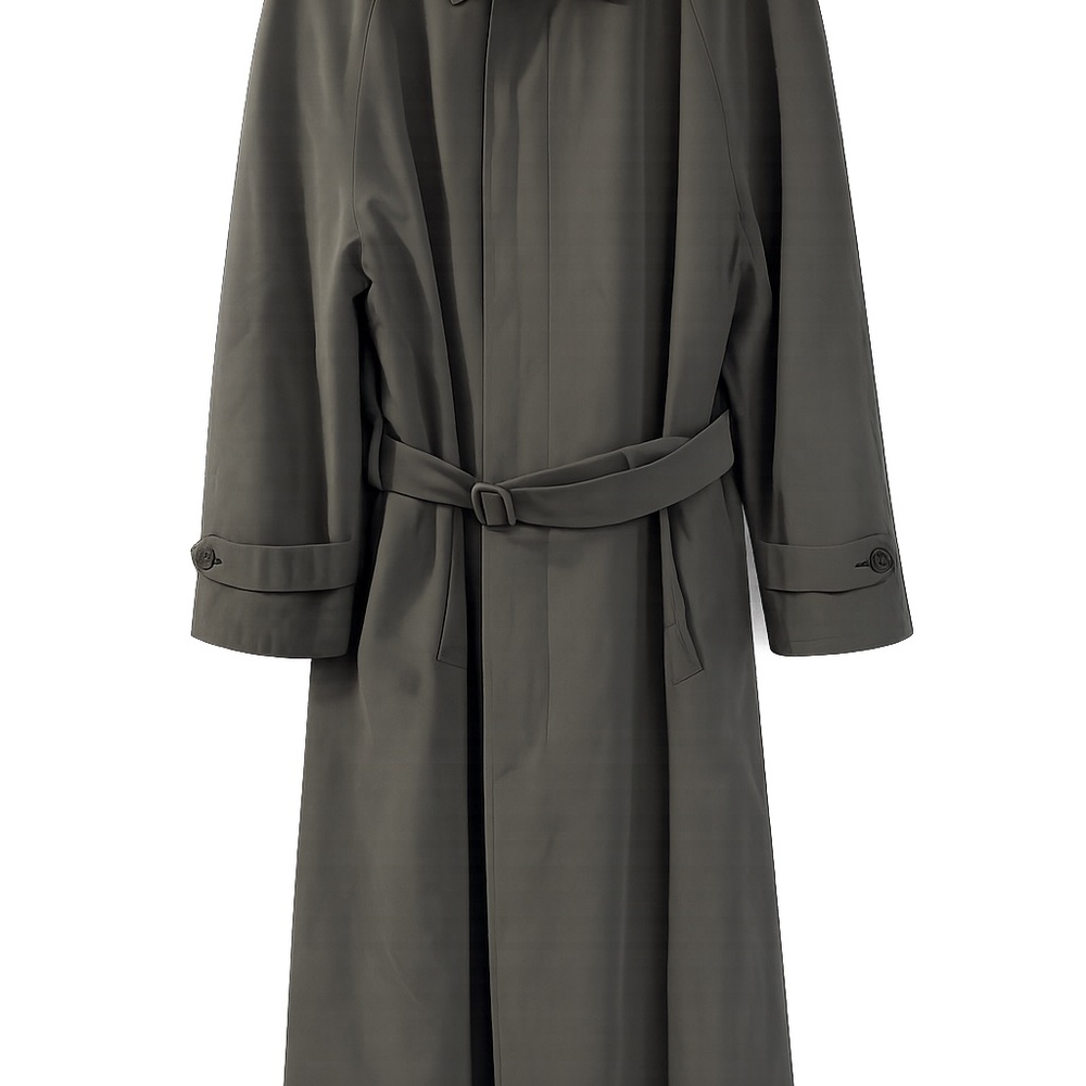 Vintage Bill Blass Black Label Trench Coat Men’s 40R Olive Green Belted